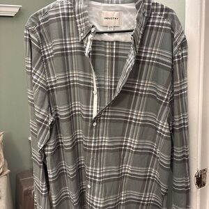 Industry Gray Plaid Casual Men's Shirt